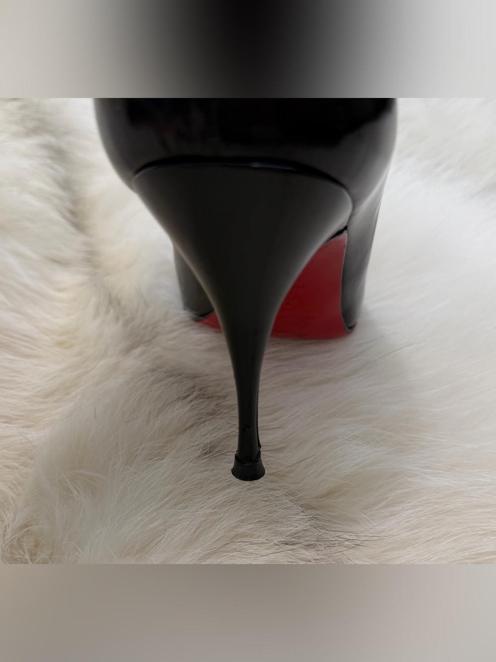 Christian Louboutin You You Black Patent Leather Peep Toe Pumps - 38.5 WORN ONCE - Picture 5 of 12